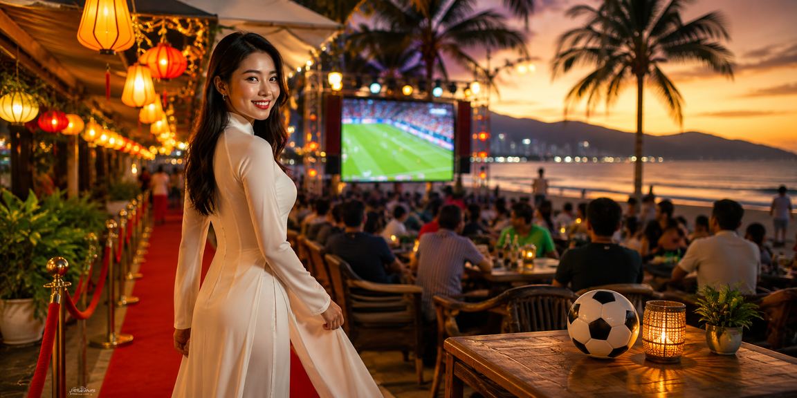 Không gian quán cà phê Đà Nẵng với người dùng theo dõi kết quả xổ số và cá cược bóng đá trực tuyến