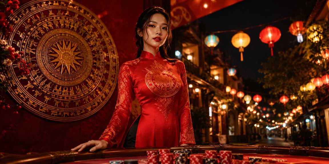 Người dùng Hà Nội trong trang phục áo dài trải nghiệm game và đặt cược trực tuyến
